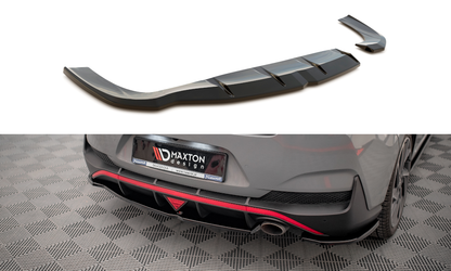 Maxton Heck Ansatz Flaps Diffusor für Hyundai I30 Fastback N-Line Mk3 Facelift schwarz Hochglanz