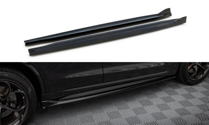 Maxton Seitenschweller Ansatz für Alfa Romeo Stelvio Quadrifoglio Mk1 schwarz Hochglanz