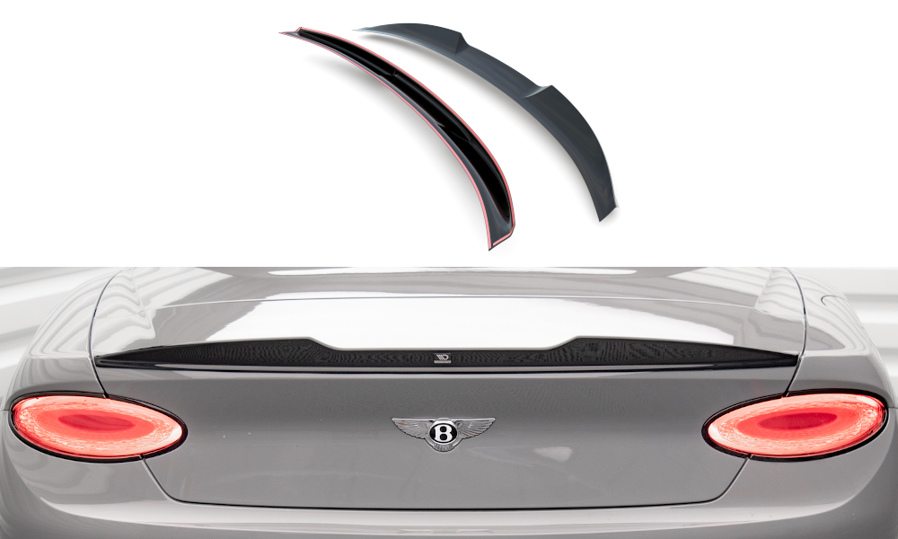 Maxton 3D Spoiler CAP für Bentley Continental Convertible GT Mk3 schwarz Hochglanz