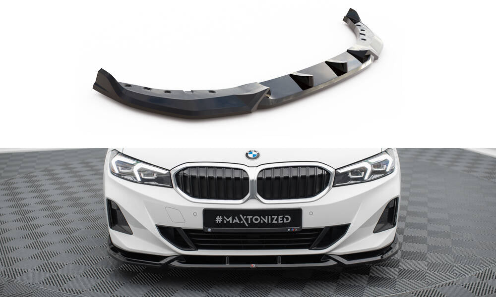 Maxton Front Ansatz für BMW 3er Limousine / Touring G20 / G21 Facelift schwarz Hochglanz