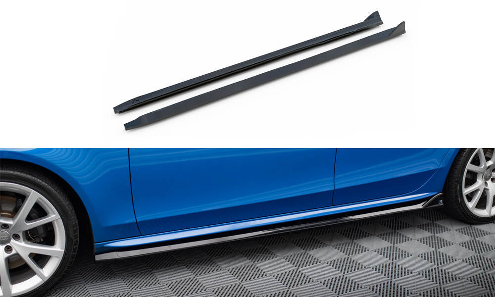 Maxton Seitenschweller Ansatz für V.4 Audi A4 / A4 S-Line / S4 B8  schwarz Hochglanz