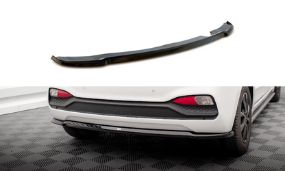 Maxton Mittlerer Diffusor Heck Ansatz für Hyundai I20 Mk2 Facelift schwarz Hochglanz