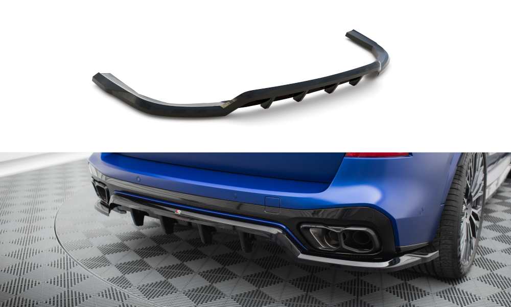 Maxton Mittlerer Diffusor Heck Ansatz DTM Look für V.1 BMW X5 M-Paket G05 Facelift schwarz Hochglanz