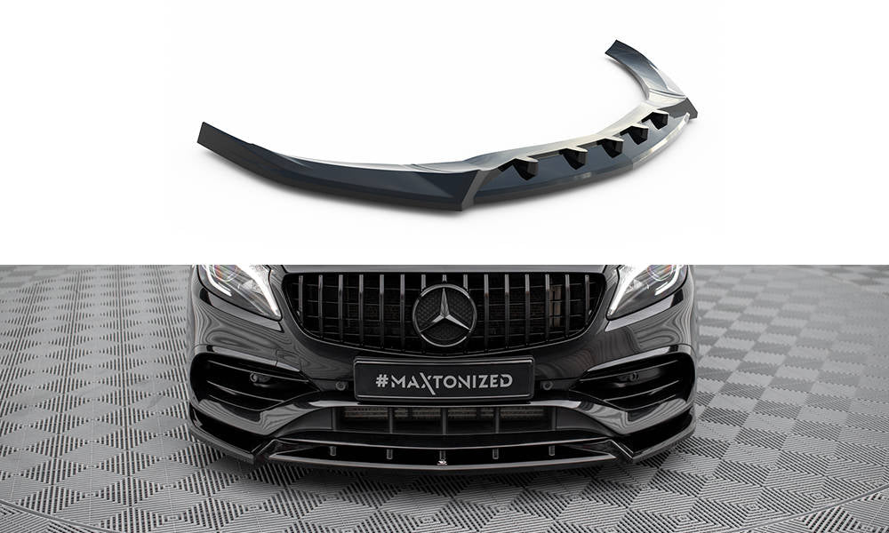 Maxton Front Ansatz V.2 für Mercedes-Benz A AMG-Line W176 Facelift schwarz Hochglanz