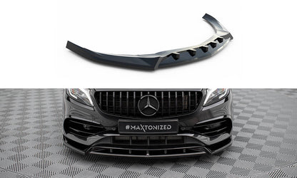 Maxton Front Ansatz V.2 für Mercedes-Benz A AMG-Line W176 Facelift schwarz Hochglanz