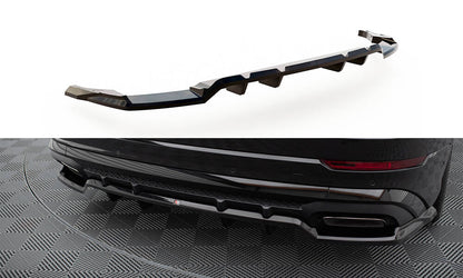 Maxton Mittlerer Diffusor Heck Ansatz DTM Look für Audi SQ8 / Q8 S-Line Mk1 Facelift schwarz Hochglanz