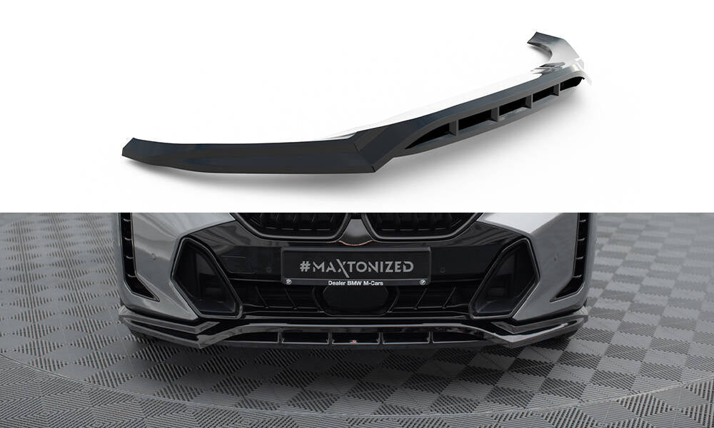 Maxton Front Ansatz V.1 für BMW X6 M-Paket G06 Facelift schwarz Hochglanz