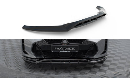 Maxton Front Ansatz V.1 für BMW X6 M-Paket G06 Facelift schwarz Hochglanz