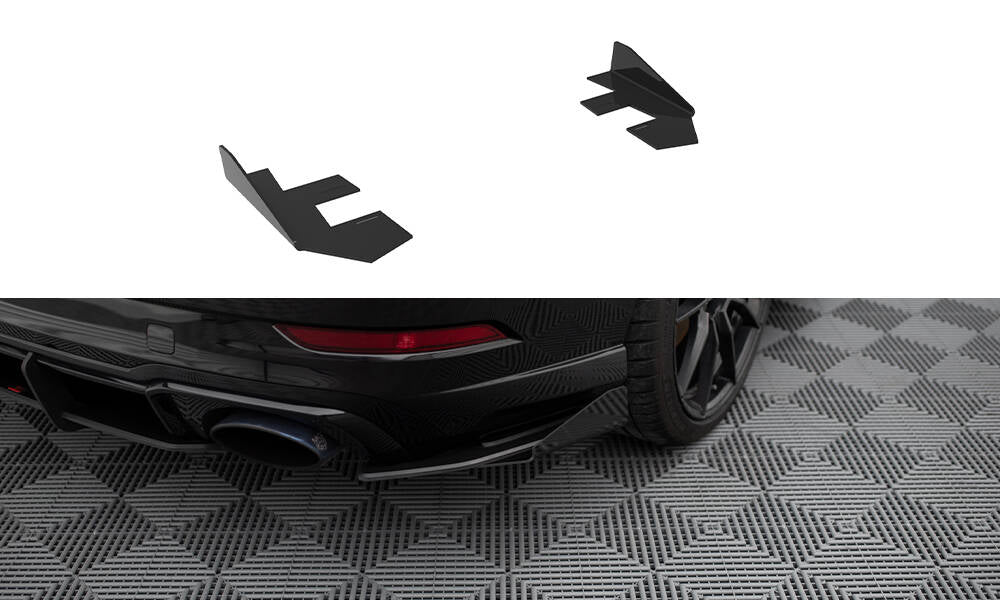 Maxton Hintere Seiten Flaps für Audi RS3 Limousine 8V Facelift schwarz Hochglanz