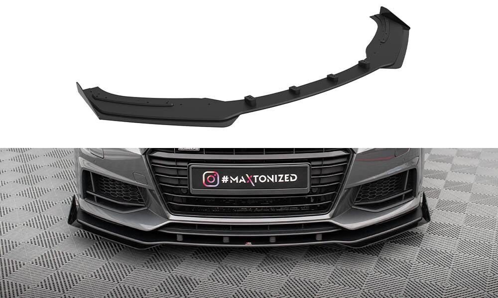 Maxton Street Pro Front Ansatz für +Flaps für + Flaps Audi TT S / S-Line 8S schwarz Hochglanz