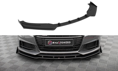 Maxton Street Pro Front Ansatz für +Flaps für + Flaps Audi TT S / S-Line 8S schwarz Hochglanz