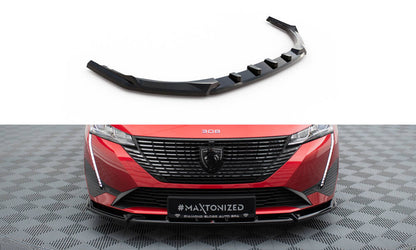 Maxton Front Ansatz V.2 für Peugeot 308 Mk3 schwarz Hochglanz