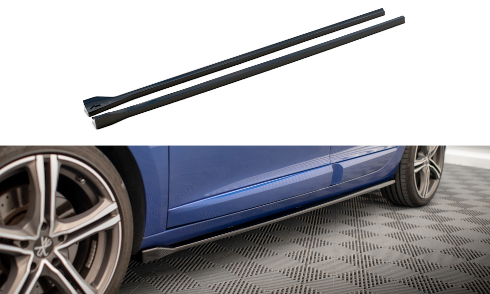 Maxton Seitenschweller Ansatz für Renault Megane GT Line Grandtour Mk3 Facelift schwarz Hochglanz