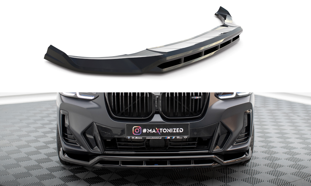 Maxton Front Ansatz für BMW X3 M-Paket G01 Facelift schwarz Hochglanz
