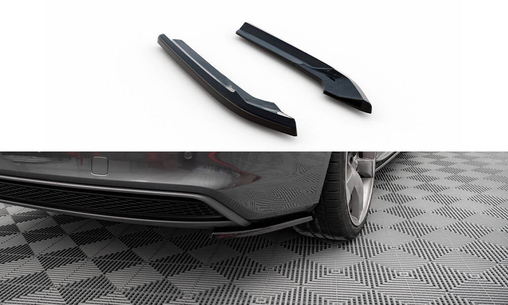 Maxton Heck Ansatz Flaps Diffusor V.2 für Audi A4 S-Line Avant B8 Facelift schwarz Hochglanz