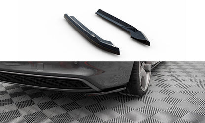 Maxton Heck Ansatz Flaps Diffusor V.2 für Audi A4 S-Line Avant B8 Facelift schwarz Hochglanz