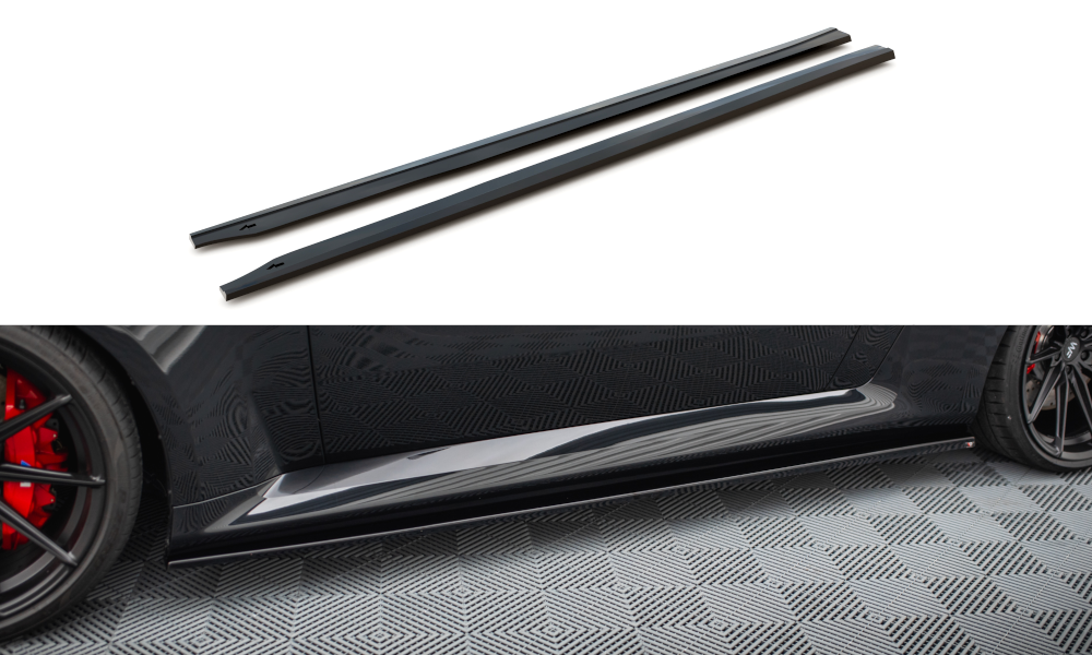 Maxton Seitenschweller Ansatz für V.3 für BMW M2 G87 schwarz Hochglanz