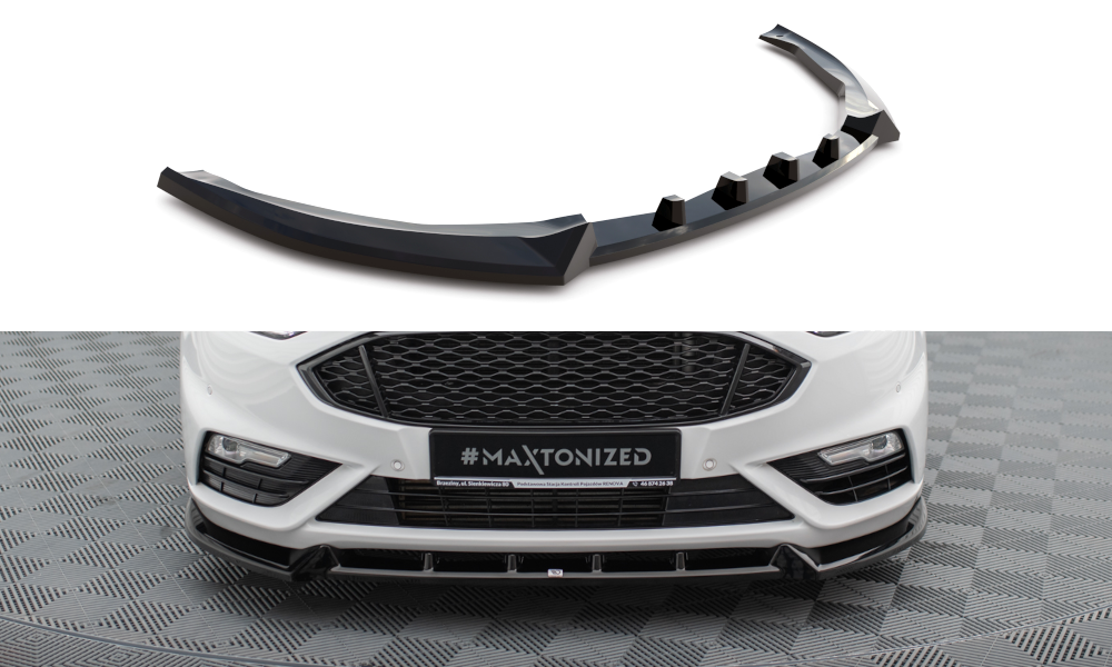 Maxton Front Ansatz für Ford Mondeo Sport Mk5 Facelift / Fusion Sport Mk2 Facelift schwarz Hochglanz