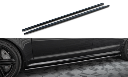Maxton Seitenschweller Ansatz für V.2 für Audi RS6 Avant C6 schwarz Hochglanz