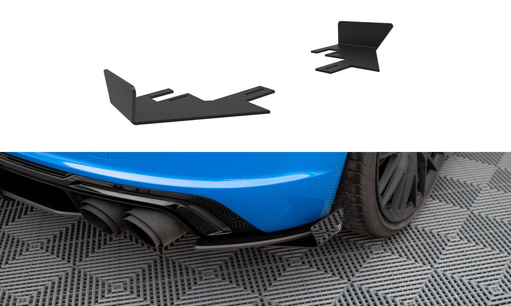 Maxton Hintere Seiten Flaps für Audi TT S 8S Facelift schwarz Hochglanz