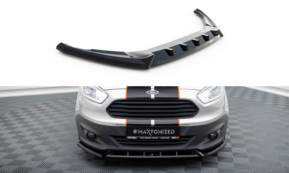 Maxton Front Ansatz für Ford Transit Courier Mk1 schwarz Hochglanz