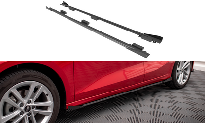 Maxton Street Pro Seitenschweller Ansatz für + Flaps Audi A3 8Y schwarz Hochglanz