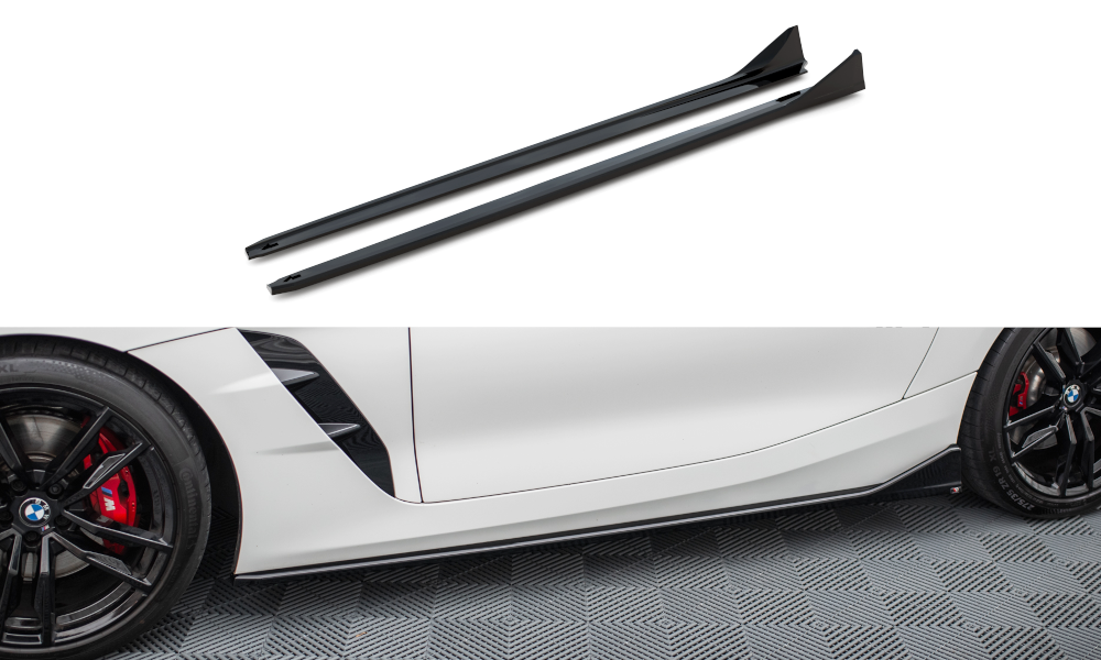 Maxton Seitenschweller Ansatz für BMW Z4 M40i / M-Paket G29 Facelift schwarz Hochglanz