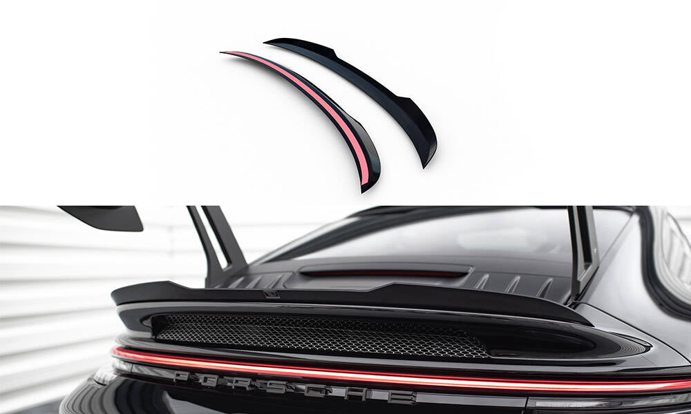 Maxton Niedriger Spoiler CAP für Porsche 911 992 GT3 schwarz Hochglanz