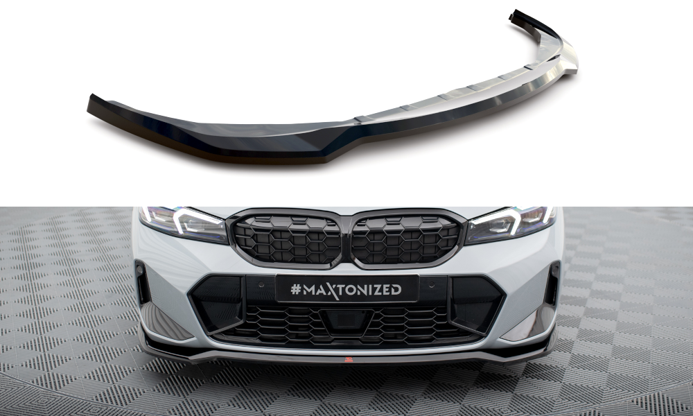 Maxton Front Ansatz V.2 für BMW 3er M340i / M-Paket G20 / G21 Facelift schwarz Hochglanz