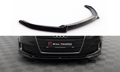 Maxton Front Ansatz V.2 für Audi A3 Sportback 8V Facelift schwarz Hochglanz
