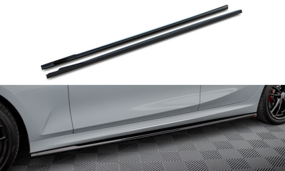 Maxton Seitenschweller Ansatz für BMW 3er M340i / M-Paket G20 / G21 Facelift schwarz Hochglanz