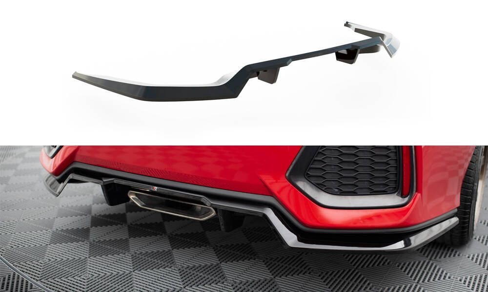 Maxton Mittlerer Diffusor Heck Ansatz DTM Look für Honda Civic SI Mk10 schwarz Hochglanz