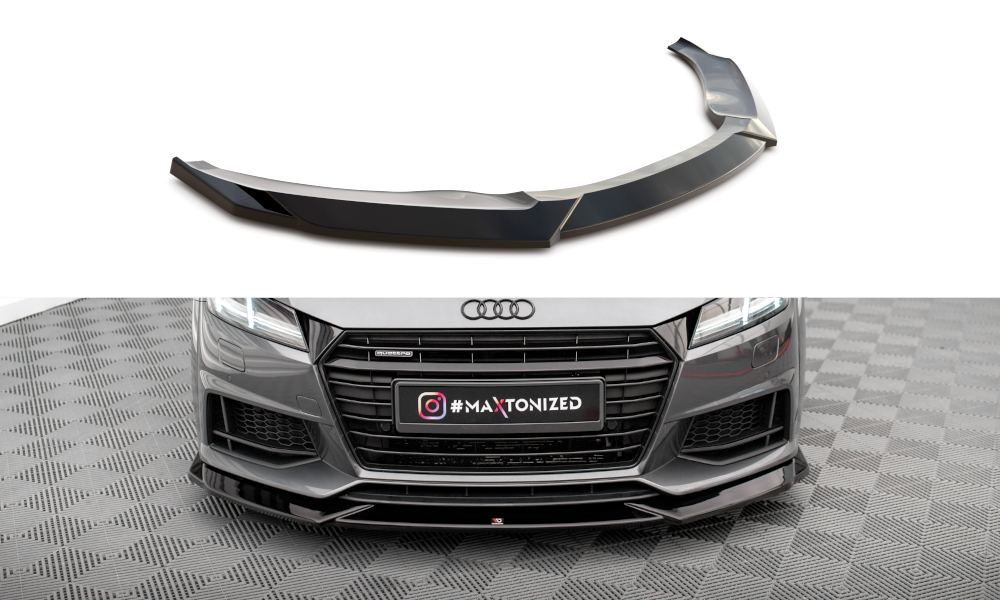 Maxton Front Ansatz V.1 für Audi TT S / S-Line 8S schwarz Hochglanz