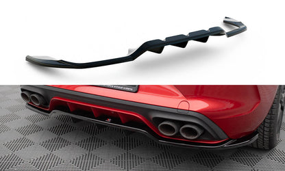 Maxton Mittlerer Diffusor Heck Ansatz DTM Look für Cupra Leon Hatchback Mk1 schwarz Hochglanz