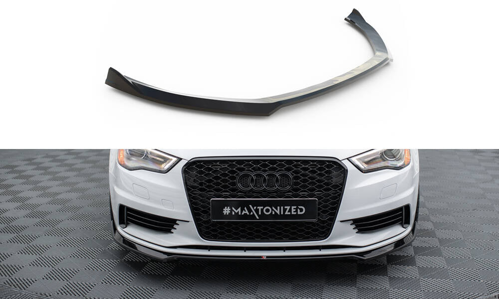 Maxton Front Ansatz V.2 für Audi A3 Limousine 8V schwarz Hochglanz