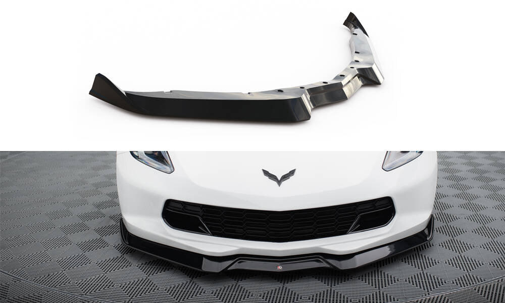 Maxton Front Ansatz V.2 für Chevrolet Corvette C7 schwarz Hochglanz