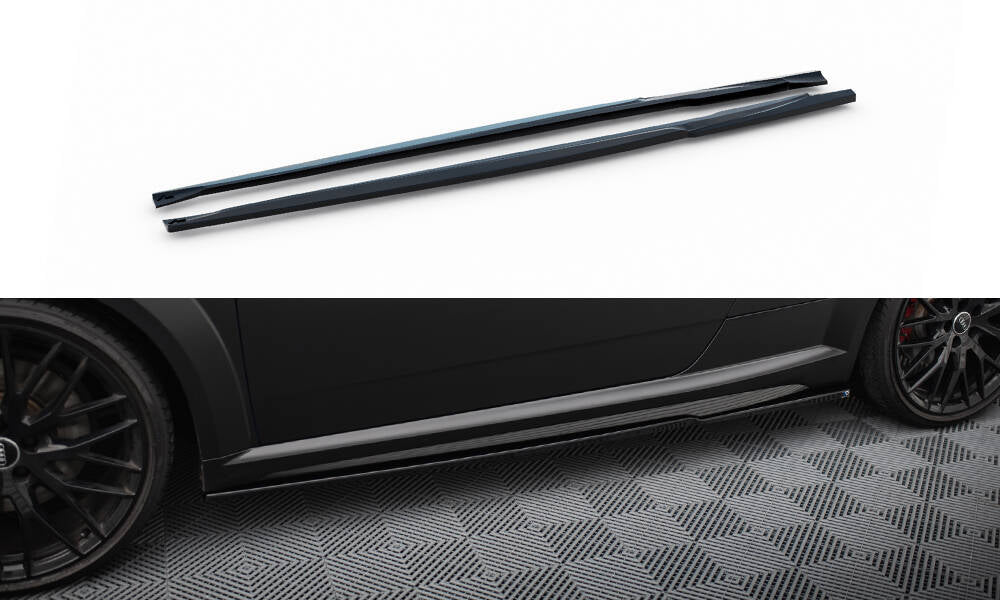 Maxton Seitenschweller Ansatz für Audi TT S 8S Facelift schwarz Hochglanz