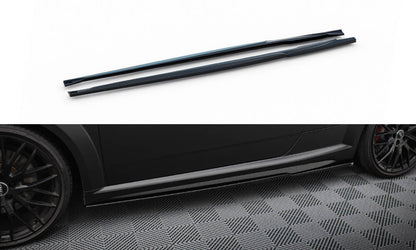 Maxton Seitenschweller Ansatz für Audi TT S 8S Facelift schwarz Hochglanz