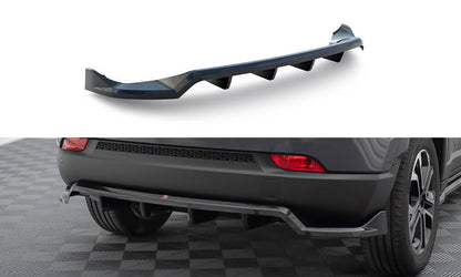 Maxton Mittlerer Diffusor Heck Ansatz DTM Look für Jeep Compass Limited Mk2 Facelift schwarz Hochglanz
