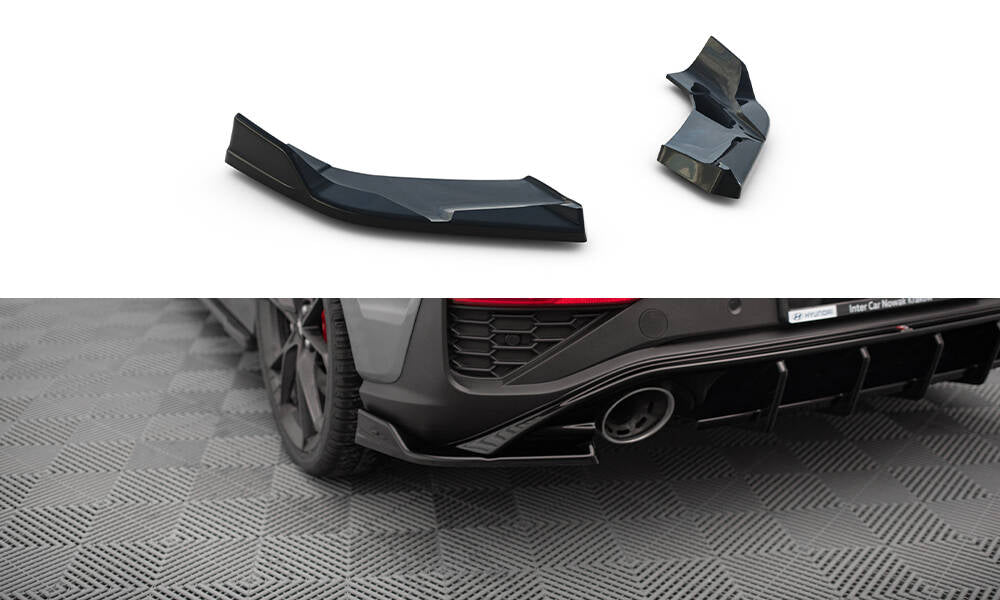 Maxton Heck Ansatz Flaps Diffusor V.6 für Hyundai I30 N Hatchback Mk3 Facelift schwarz Hochglanz