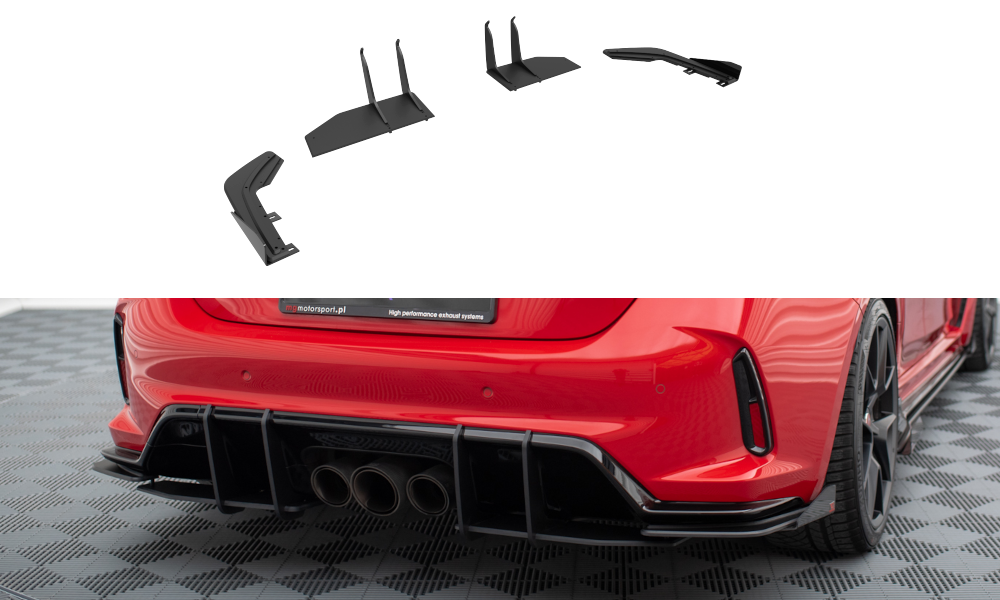 Maxton Street Pro Heck Ansatz Flaps Diffusor +Flaps für Honda Civic Type-R Mk 11 schwarz Hochglanz