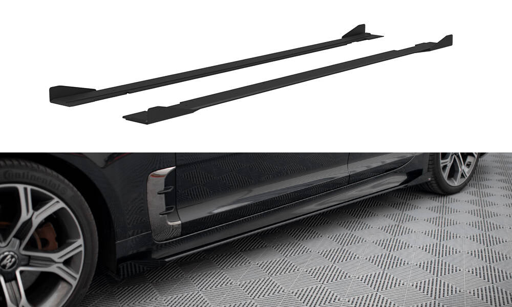 Maxton Street Pro Seitenschweller Ansatz für + Flaps Kia Stinger GT / GT-Line / Standard Mk1 schwarz Hochglanz