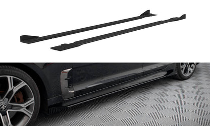 Maxton Street Pro Seitenschweller Ansatz für + Flaps Kia Stinger GT / GT-Line / Standard Mk1 schwarz Hochglanz