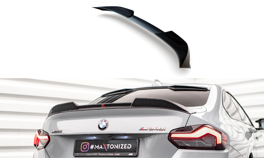 Maxton Spoiler CAP für 3D BMW 2 Coupe G42 / M2 G87 schwarz Hochglanz