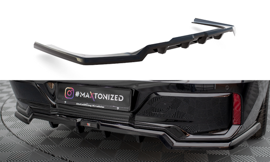 Maxton Mittlerer Diffusor Heck Ansatz DTM Look für BMW 7 M-Paket G70 schwarz Hochglanz