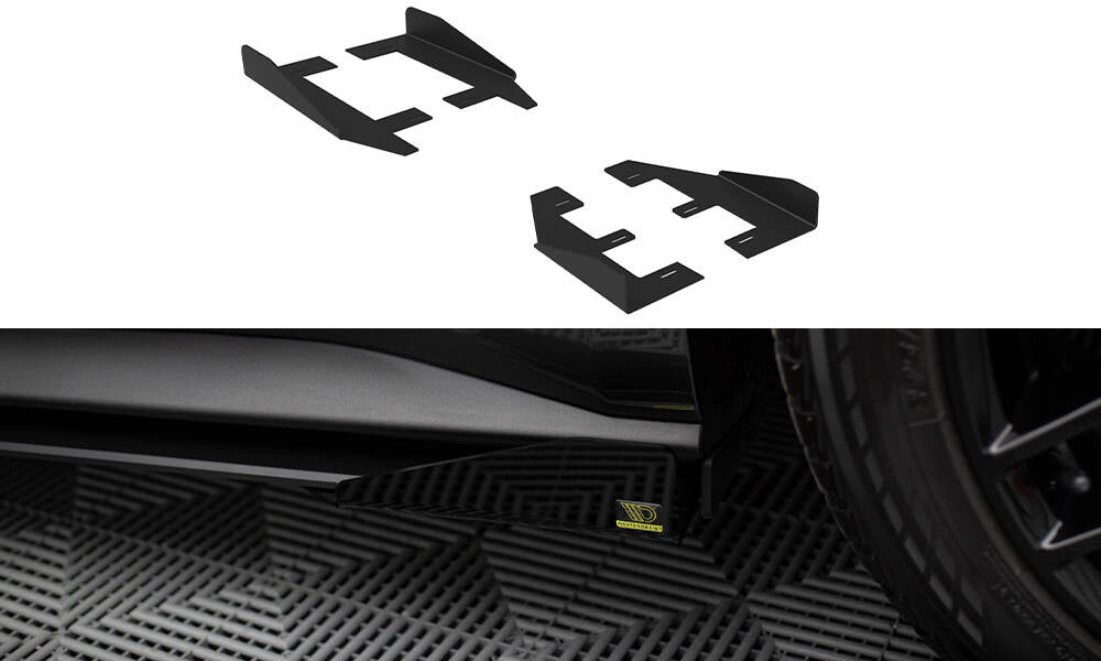 Maxton Side Flaps Ford Mustang GT Mk6  schwarz Hochglanz