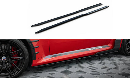 Maxton Seitenschweller Ansatz für BMW M2 M-Performance G87 schwarz Hochglanz