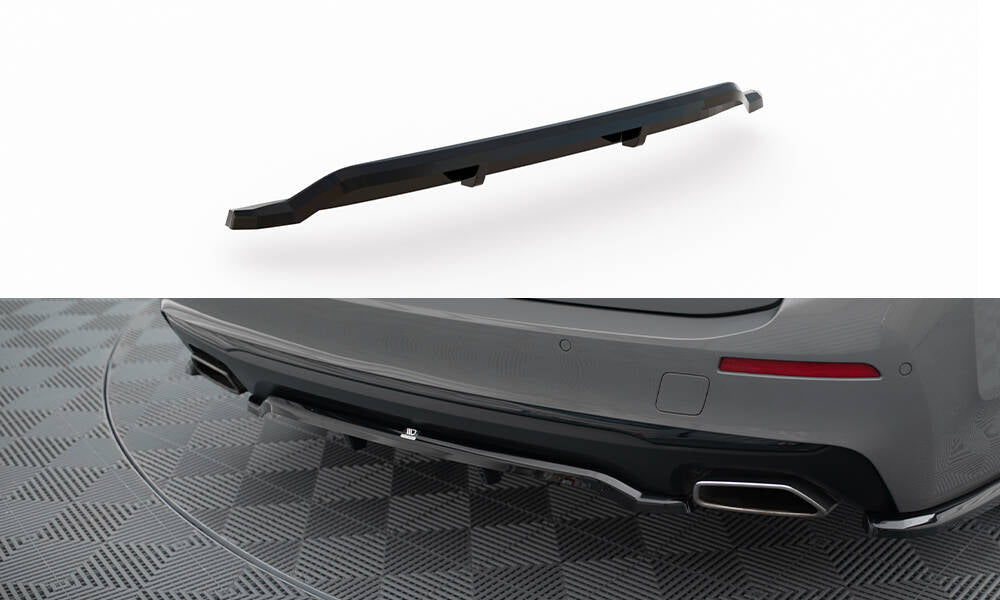 Maxton Mittlerer Diffusor Heck Ansatz DTM Look für BMW 5er G30 / G31 Facelift schwarz Hochglanz