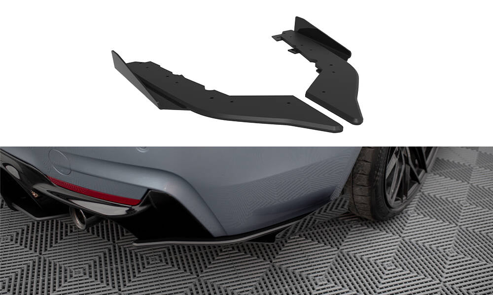 Maxton Street Pro Heck Ansatz Flaps Diffusor +Flaps für BMW 4er35i Coupe M-Paket F32 schwarz Hochglanz