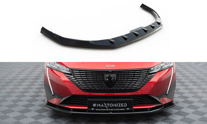 Maxton Front Ansatz V.1 für Peugeot 308 Mk3 schwarz Hochglanz